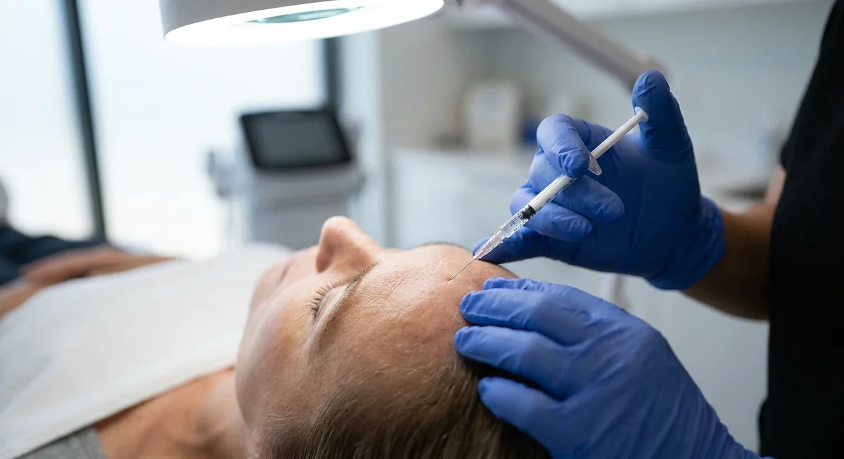 Aplicação de toxina botulínica em consultório de estética